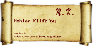 Mehler Kilény névjegykártya